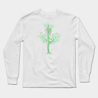 Simple Yoga Tree Pose Nature Long Sleeve T-Shirt